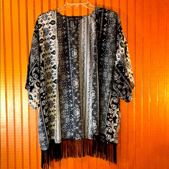 Tops - Kimono style cardigan with fringe